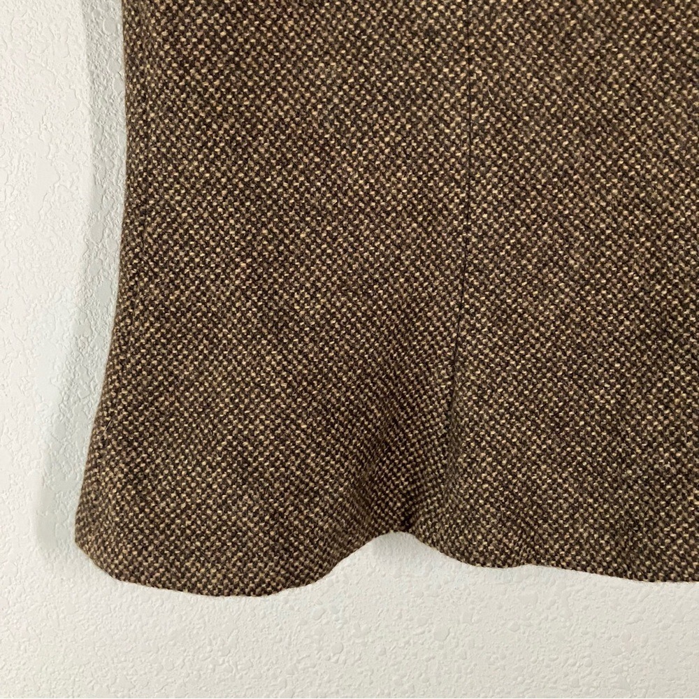 LAUREN RL Tweed Trumpet Skirt Brown Virgin Wool Old Money Heritage Academia 10 - Picture 7 of 9